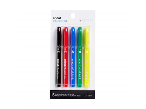 [93419] KIT DE MARCADORES CRICUT DE  SUBLIMACION ,  5PACK PARA ESCRIBIR MENSAJES O FRASES IMPECABLES Y DIBUJE DISEÑOS INTRINCADOS CON TINTA DE SUBLIMACION Y LAS PRENSAS EASYPRESS. DE PUNTA (1.8-3.6MM) EN NEGRO, ROJO, AZUL, VERDE  Y AMARILLO. (2008019).