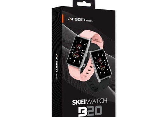 [93573] SMARTWATCH  (RELOJ INTELIGENTE) ARGOM, SKEIWATCH B20 - CAJA DE ALUMINIO PLATEADA - 2 CORREAS INCLUIDAS (NEGRA Y ROSA) - PANTALLA HD DE 1,45" - TOTALMENTE TÁCTIL - IP68 RESISTENTE AL POLVO Y AL AGUA -20 A 25 DÍAS DE DURACIÓN DE LA BATERÍA PRESIÓN ARTERIAL, SPO2, FRECUENCIA CARDÍACA, MONITOR DE SUEÑO, RECORDATORIO METEOROLÓGICO, SEGUIMIENTO DE 23 MODOS DE ACTIVIDAD FÍSICA, PODÓMETRO, NOTIFICACIONES TELEFÓNICAS, CONTROL DE MÚSICA, RECORDATORIO DE BUSCAR MI TELÉFONO Y SENTARSE MENOS.. (ARG-WT-6020)