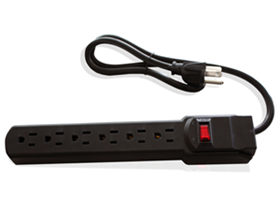[76136] REGLETA AGILER DE 6 TOMAS 110V, 2.5 PIES DE CABLE, NEGRO. AGI-3100.