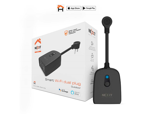 [93146] TOMACORRIENTE SMART NEXXT DE EXTERIOR, 2 ENTRADAS, PROGRAMABLE PARA ENCENDIDO Y APAGADO POR SOFTWARE, ALERTA POR APLICACIÓN Y AGENDA DE USO. (NHP-O610)