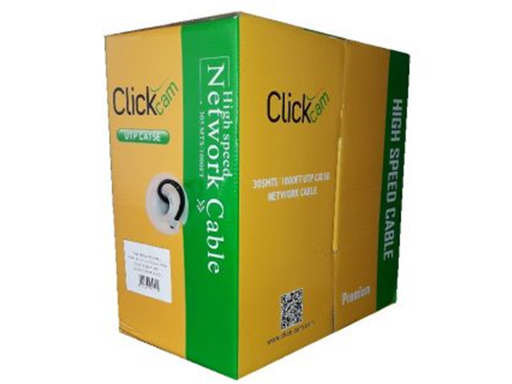 [91456] ROLLO DE CABLE UTP CLICK-CAM CAT5 1,000 PIES, 99% COBRE, NEGRO, EXTERIOR