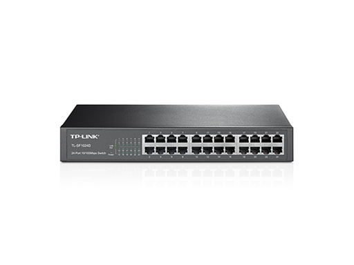 [89451] SWITCH 24 PUERTOS TP-LINK TL-SF1024D, NO ADMINISTRABLE/ PARA ESCRITORIO Y RACK, 24 PUERTOS 10/100MBPS.