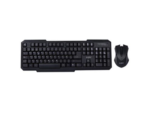 [76139] TECLADO Y MOUSE OPTICO AGILER / INALAMBRICOS A 2.4GHZ / ALCANCE 10M / RECEPTOR USB NANO / 2XAAA (MOUSE/TECLADO) / 80 TECLAS / INGLES / NEGRO.