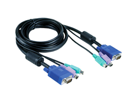 [67047] CABLE DKVM D-LINK, 13 PIES, NEGRO. PS/2, VGA.