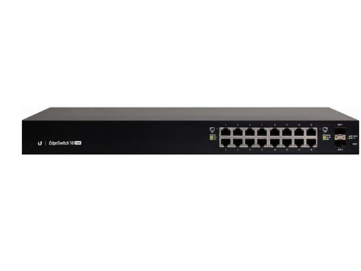 [87022] SWITCH 16 PUERTOS UBIQUITI EDGESWITCH POE+ 24V - 150W, 10/100/1000MBPS. + 2 PUERTOS SFP, PUERTOS INDEPENDIENTES FULL ADMINISTRABLES (ES-16-150W)