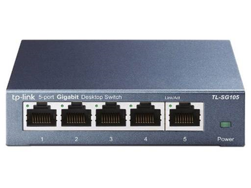 [92147] SWITCH 5 PUERTOS TP-LINK TL-SG105, NO ADMINISTRABLE/DESKTOP, 5 PUERTOS GIGABIT 10/100/1000MBPS, CARCASA METALICA