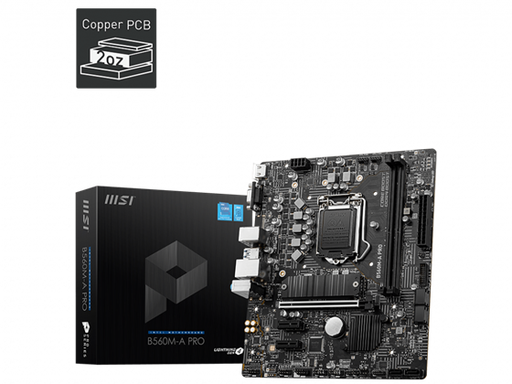 [90918] MB MSI B560M-A PRO LGA 1200 INTEL B560 SATA 6GB/S MICRO ATX, COMPATIBLE CON 10MA Y 11VA GEN