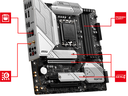 [92050] MB MSI MSI MAG B660M MORTAR WIFI DDR4 LGA 1700 MICRO-ATX, COMPATIBLE CON 12VA GEN