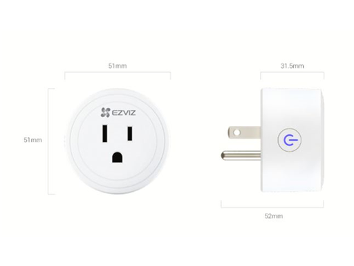 [91996] TOMACORRIENTE SMART EZVIZ,  WIFI 2,4 GHZ, PROGRAMABLE PARA ENCENDIDO Y APAGADO POR SOFTWARE, CONTROL DE VOZ GOOGLE Y ALEXA (CS-T30).