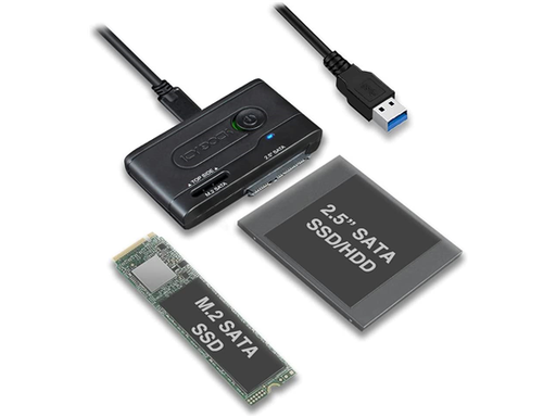 [93888] ADAPTADOR ICY DOCK 2.5” Y M.2 SATA III HDD SSD A USB 3.2 GEN 1, 5GBPS,