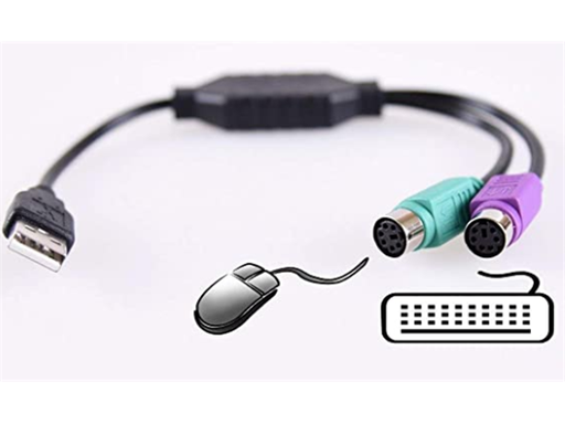 [60669] ADAPTADOR CONVERTIDOR DE USB A 2 PUERTOS PS/2