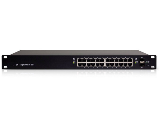 [79400] SWITCH 24 PUERTOS UBIQUITI EDGESWITCH POE+ 24V - 250W, 10/100/1000MBPS. + 2 PUERTOS SFP, PUERTOS INDEPENDIENTES FULL ADMINISTRABLES (ES-24-250W)