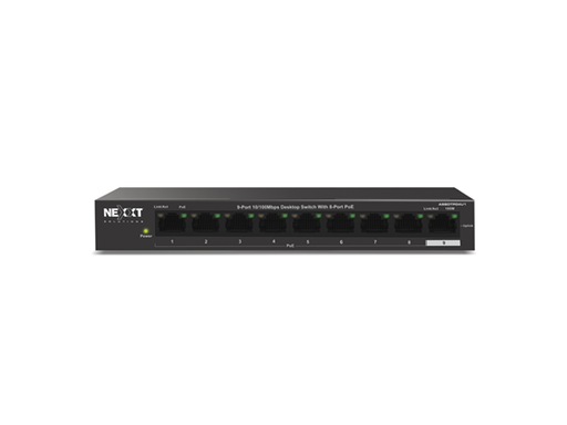 [93141] SWITCH 9 PUERTOS NEXXT VERTEX900+, 10/100, POE+ , NO ADMINISTRABL, DESKTOP, 10/100/1000MBPS (ASBDTPO4U1)