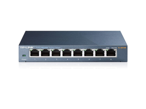 [92208] SWITCH 8 PUERTOS TP-LINK TL-SG108, NO ADMINISTRABLE/DESKTOP, 8 PUERTOS GIGABIT 10/100/1000MBPS, CARCASA METALICA