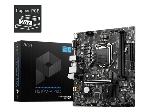 [92042] MB MSI H510M-A PRO LGA 1200 INTEL H510 SATA 6GB/S MICRO ATX, COMPATIBLE CON 10MA Y 11VA GEN