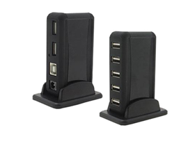 [73893] HUB USB AGILER 7 PUERTOS USB 2.0, CON ADAPTADOR DE CORRIENTE.