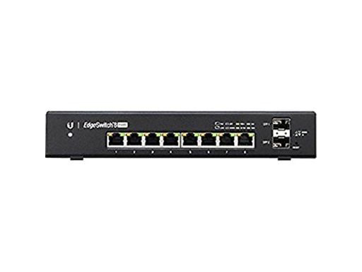 [79398] SWITCH 8 PUERTOS UBIQUITI EDGESWITCH POE+ 24V - 150W, 10/100/1000MBPS. + 2 PUERTOS SFP, PUERTOS INDEPENDIENTES FULL ADMINISTRABLES (ES-8-150W)