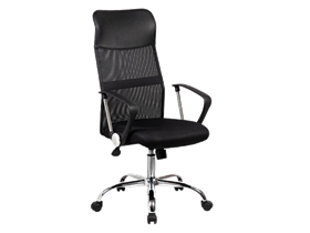 [78551] SILLA EJECUTIVA MYO DE TELA/PLASTICO/PIEL NEGRO, REPOSO DE BRAZOS.