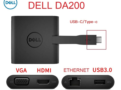 [88252] DOCKING STATION DELL ADAPTER-USB-C TO HDMI/ VGA/ ETHERNET/ USB 3.0  (DA200).