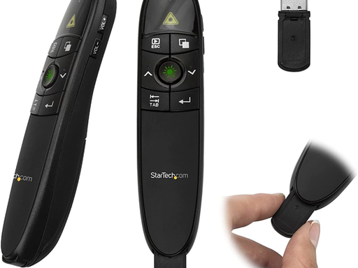 [93766] CONTROL STARTECH PRESENTADOR WIRELESS CON PUNTERO LASER INTEGRADO, HASTA 90 PIE, PARA MAC Y WINDOWS, NEGRO