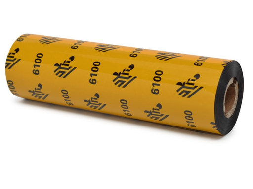 [93959] CINTA (ROLLO) DE RESINA 6100 PARA IMPRESORA DE ESCRITORIO ZEBRA SERIE G, TRANSFERENCIA TERMICA, 4.33" X 242' (110MMX 74MM), NUCLEO 0.5" (12MM), NEGRO.