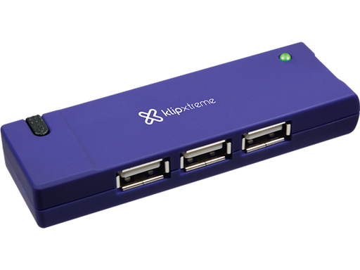 [65835] HUB PORTABLE USB MINI 4 PUERTOS KLIPX AZUL (NW211KLX06)