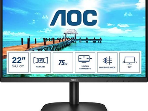 [91022] MONITOR AOC 22" (21.5”) FHD 1920X 1080, VESA, HDMI, 60HZ.