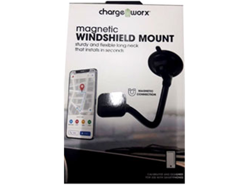[88809] SOPORTE MAGNÉTICO  UNIVERSAL CHARGEWORX PARA TELÉFONO INTELIGENTE, MONTAJE EN PARABRISAS, NEGRO