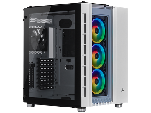 [92573] CASE CORSAIR CRISTAL 680X RGB DUAL CHAMBER MID TOWER, BLANCO, USB 3.0 X1, USB C X1, AUDIO / MIC X1, 7 EXPANSION SLOT, 4X 2.5", 3X 3.5", PANEL LATERAL, TOPE Y FRENTE EN CRISTAL TEMPLADO, 3 ABANICOS RGB LL120 (CC-9011169-WW)