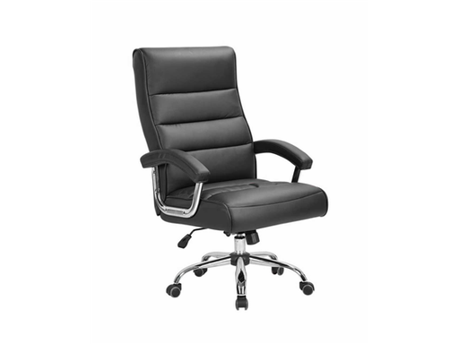 [88255] SILLA EJECUTIVA MYO, NEGRO LEATHER, REPOSA DE BRAZOS.