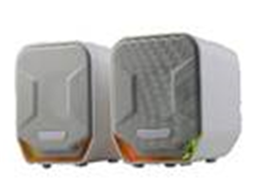 [87153] BOCINA USB MYO MINI-SPEAKER 2.0, LED, 3.5MM CONEXIÓN DE AUDIO, CONTROL DE LUZ & VOLUMEN, COLOR BLANCO.
