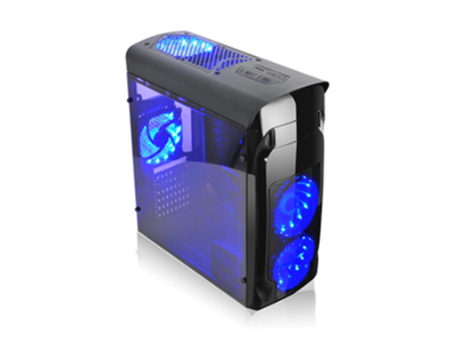 [84787] CASE AGILER GAMING ATX NEGRO CON PANEL TRANSPARENTE LATERAL, 4 ABANICOS 120MM LED AZUL, NO INCLUYE POWER SUPPLY (AGI-C010)