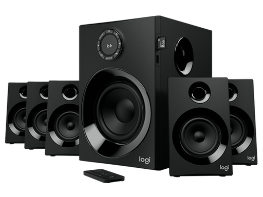 [86256] BOCINA LOGITECH Z607 5.1,160 W PEAK/80 W RMS, SUBWOOFER 25 W RMS, 1 PUERTO USB, RADIO FM, BLUETOOH CON SUBWOOFER, LECTOR MEMORIA SD, CONTROL REMOTO.