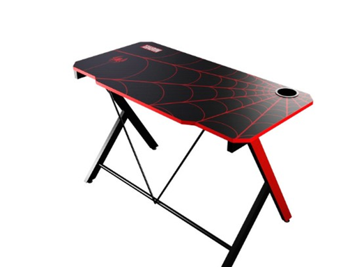 [93213] MESA XTECH MARVEL SPIDER-MAN GAMING, SUPERFICIE TEXTURIZADA EN FIBRA DE CARBONO, PORTA VASOS Y GANCHO PARA HEADSETS, TAMAÑO 120.1X60X76 CM (XTF-MD200SM)