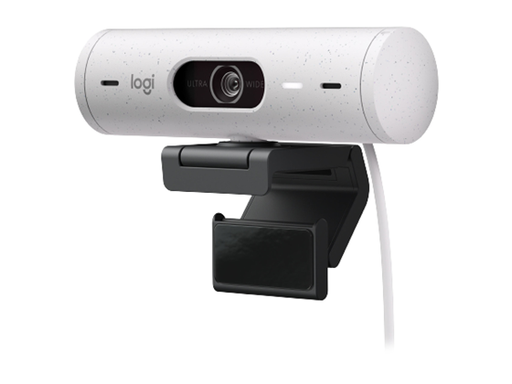 [93350] CAMARA WEB LOGITECH BRIO 500 COLOR BLANCO, FHD HASTA 1080P 30FPS, ZOOM 4X, RIGHTLIGHT 4, CONEXION USB-C, CAMPO VISUAL 90 GRADOS, PARA VIDEO CONFERENCIAS, STREAMING Y GRABACION.