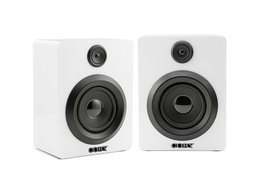 [88037] BOCINA COBY PORTABLE, 2 SHELF SPEAKER BLUETOOTH, STEREO, AUTO-CONNECTS, BLANCO (CSTW-500-WHT).