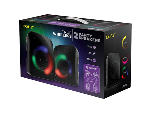 [89618] BOCINAS COBY PORTABLE (2), BLUETOOTH 5.0, RECARGABLE BATERIA LITHIUM-ION, USB,  ENTRADAS AUX AND TF CARD, ENTRADA DE MICROFONO. (CPA640BK)