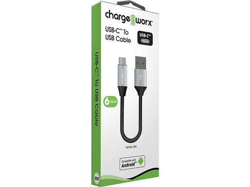 [88805] CABLE USB-C /CABLE USB , 6" PULGADAS NEGRO, (COMPATIBLE CON ANDROID)