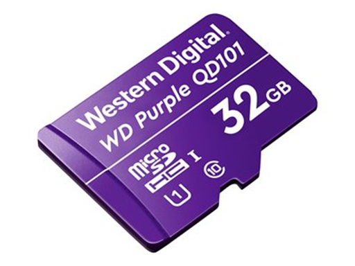 [93340] MEMORIA MICROSD 32GB WESTERN DIGITAL PURPLE QD101, PARA CAMARAS DE VIGILANCIA, SDXC, CLASE 10 UHS-1 - ULTRA DURABILIDAD