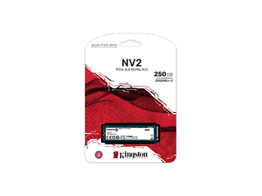 [93310] DISCO DE ESTADO SOLIDO KINGSTON SSD 250G NV2 M.2 2280 PCIE 4.0 NVME SSD, HASTA 3.000MB/SEG LECTURA, 1.300MB/SEG ESCRITURA