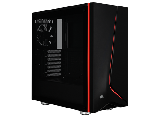 [88391] CASE CORSAIR CARBIDE SPEC-06 GAMING, MID TOWER, BLACK/ROJO, USB 3.0 X2, AUDIO IN / OUT, 7 EXPANSION SLOT, 4X 2.5", 2X 3.5", PANEL LATERAL CRISTAL TEMPLADO, (CC-9011144-WW)