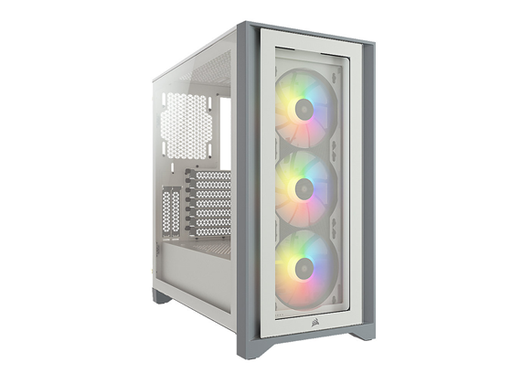 [89427] CASE CORSAIR ICUE 4000X, MID TOWER, WHITE, 7 EXPANSION SLOT, 3X 2.5", 2X 3.5", TAPA DE CRISTAL TEMPLADO, INCLUYE 3 ABANICOS 120MM RGB FRONTAL (CC-9011205-WW)