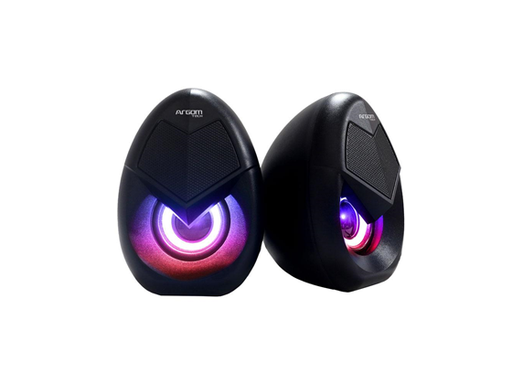 [91420] BOCINAS ARGOM COMBAT GAMING  (SP62), USB, HI-FI AUDIO, AUX(3.5MM), 5 WATTS. CABLE 3.6 PIES, LED LIGHTNING EFFECTS, USB 5V 1A. NEGRA.