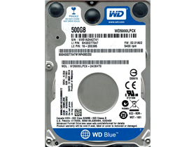 [77220] DISCO DURO 500GB P/LAPTOP WESTERN DIGITAL 2.5" SATA 3.0GB/S 5400RPM/16MB.