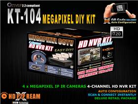 [74985] NVR IVIEW KIT, 4CH, HD 720P, HDMI, NO-HDD, INCLUYE 4 CAMARAS IP 1.0 MP. (KT-104B)