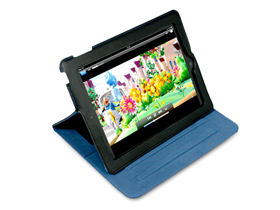 [74220] COVER PORT ACAPULCO PARA IPAD MINI ULTRA DELGADA, POSICION AJUSTABLE, NEGRO/ AZUL, (201214)