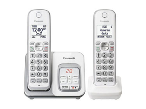 [88747] TELEFONO PANASONIC KXTGD433W, INALÁMBRICO CON CONTESTADOR DIGITAL, 3HS, 1.6" LCD, TAD, WH BRAND-NEW, BROWN SHIPR-BOX.