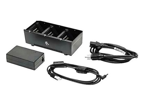 [90580] CARGADOR DE BATERIA PARA IMPRESORAS MOVILES ZEBRA, 3 RANURAS, COMPATIBLE CON: SERIES ZQ600, ZQ600 PLUS Y ZQ500; INCLUYE FUENTE DE ALIMENTACIÓN Y CABLE DE ALIMENTACIÓN (USA).