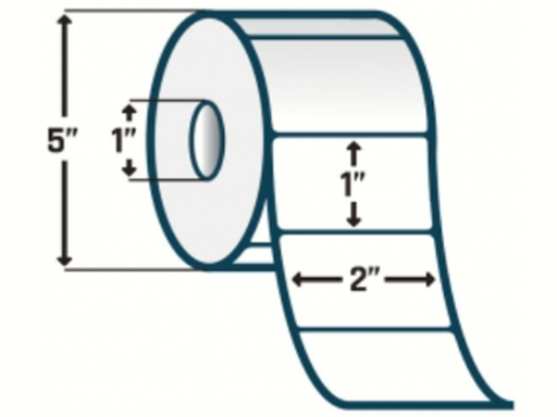 [90809] ROLLO DE  ETIQUETA (LABEL) PARA IMPRESORA DE ESCRITORIO ZEBRA Z-PERFORM 1000D, 2" X 1" (50,8 X 25,4 MM),  OD 1" (25.4MM), TERMICA DIRECTA, PERFORADA, 2340 ETIQUETAS POR ROLLO