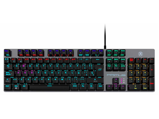 [91039] TECLADO PRIMUS BALLISTA90T GAMING, USB, CON ILUMINACION RGB CONFIGURABLE, TECLAS PROGRAMABLES POR SOFTWARE, COLORES PREDETERMINADOS VIA SOFTWARE, ESPAÑOL (PKS-091S)